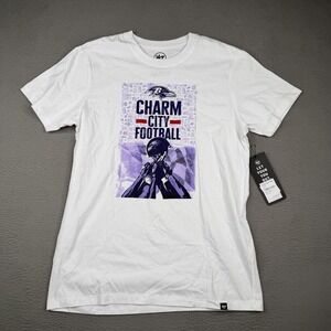 Baltimore Ravens Shirt Mens Medium White NFL Football '47 Charm City Graphic Tee